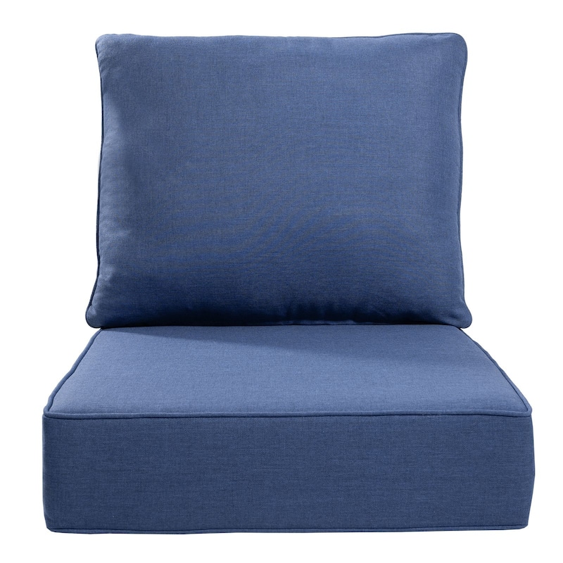 Pocassy 24"x24"x6" Thick Cushions Indoor/Outdoor Deep Seat Cushion - Blue - 1 Set Cushion