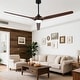 preview thumbnail 14 of 12, Cusp Barn 72" Outdoor/Indoor Large Black Ceiling Fan with Lights and Remote, Farmhouse Reversible DC Motor Wood Ceiling Fan