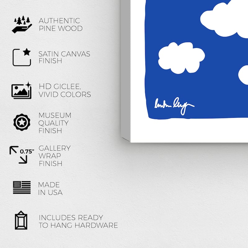 Wynwood Studio Canvas Nature and Landscape Blue Sky Clouds Blue and Modern & Contemporary Wall Art Canvas Print