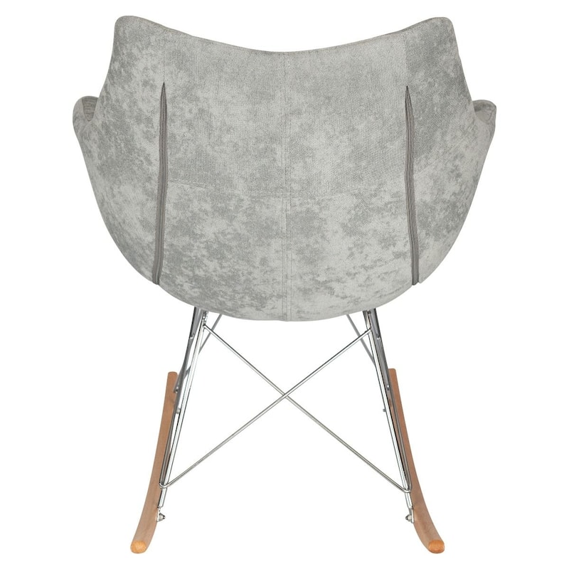 Willow Modern Velvet Upholstered Rocking Nursery Chair - Mid Century Accent Armchair for Home Living Bedroom Indoor & Outdoor