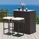 preview thumbnail 4 of 9, Costway 3PCS Patio Rattan Wicker Bar Table Stools Dining Set Cushioned