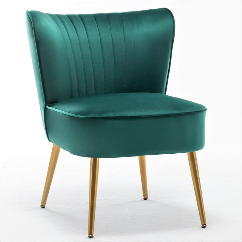 Sauter 23.2" Wide Mid-Century Modern Microfiber Accent Chair with Metal Leg