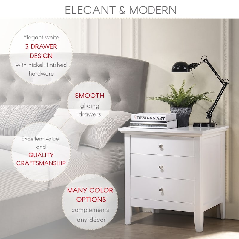 Hammond 3-drawer Wooden Nightstand