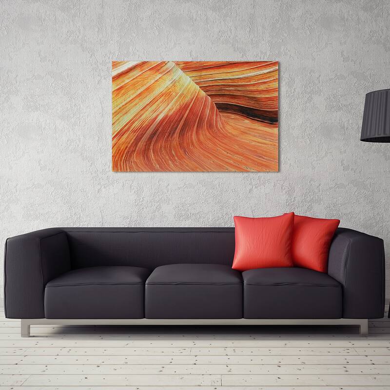 "Painted Canyon" Frameless Free Floating Tempered Glass Panel Graphic Wall Art