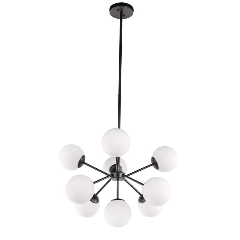 Starlight 27-Inch Frosted 9-Light Pendant - Black