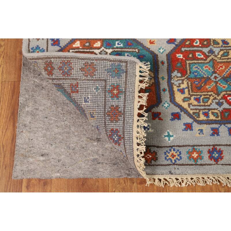 Hand Knotted Oriental 100% Wool Carpet Traditional All-Over Greys & Charcoal Kazak Area Rug - 5' 9'' X 3' 11''