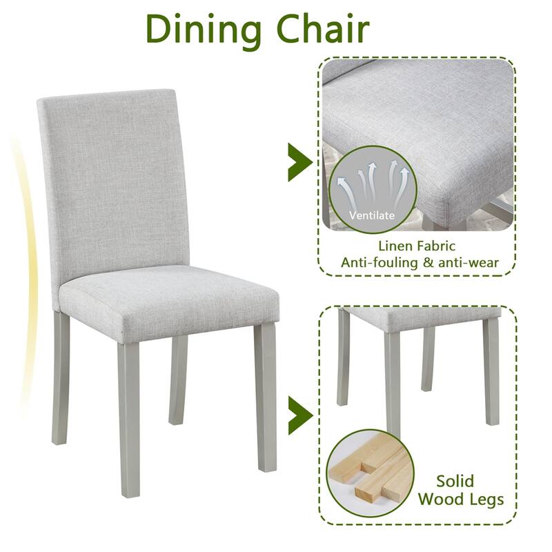 5-piece Wood Dining Counter Height Table and Chair Set