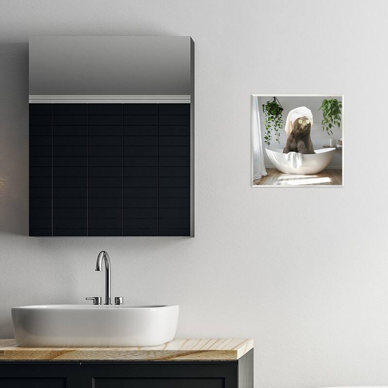 Stupell Bear in Refreshing Spa Bath Wall Plaque Art Design By CAD Designs