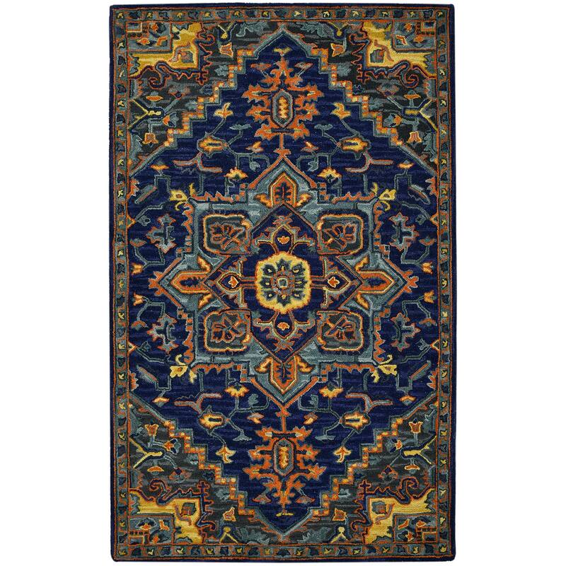 HomeRoots Medallion Bohemian Rectangle Area Rug