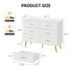 preview thumbnail 11 of 16, 6 Drawer Dresser with Storage Space, Modern Wooden Dresser with Gold Handles