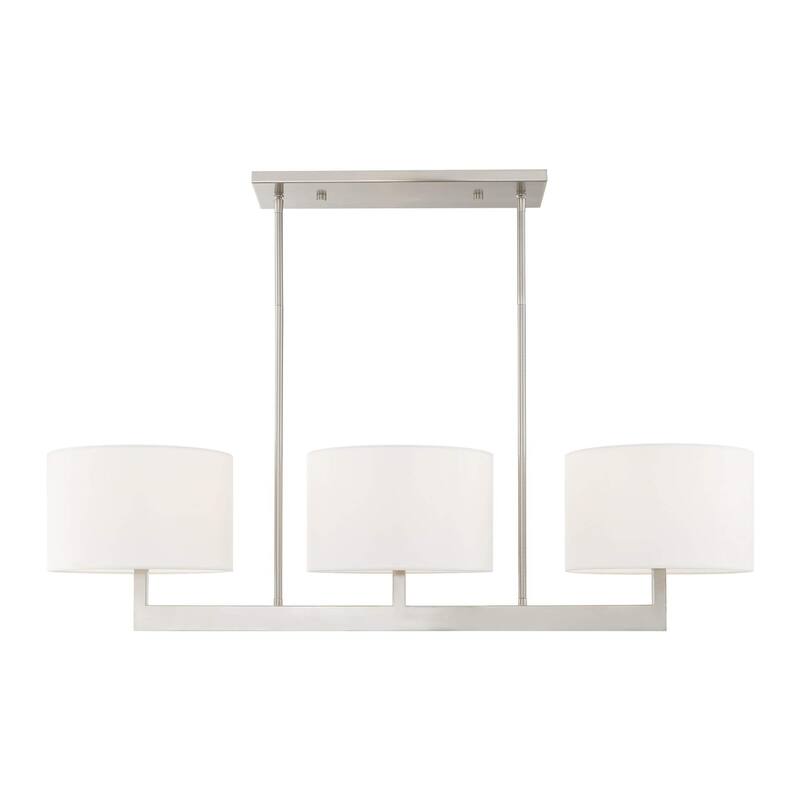 Livex Lighting Hayworth 3 Light 11" Wide Linear Chandelier with Fabric