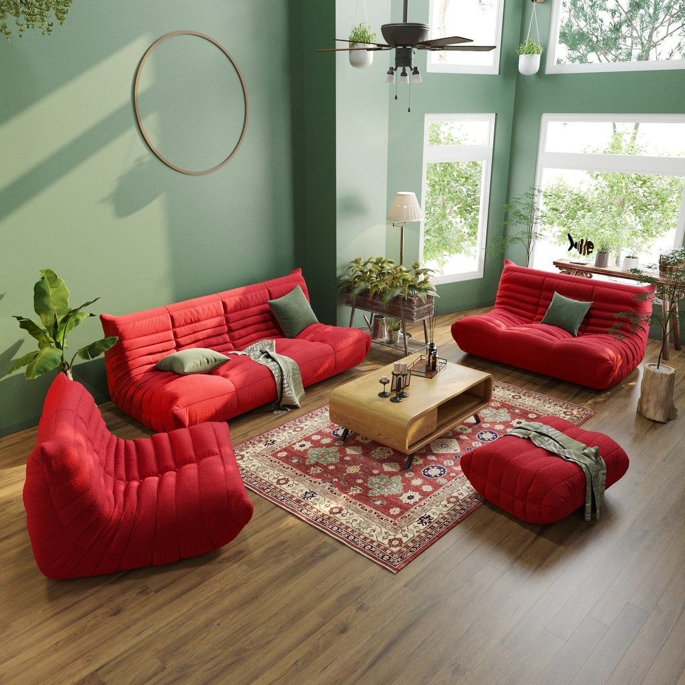 Teddy Velvet Sofa Bean Bag Couch Sets