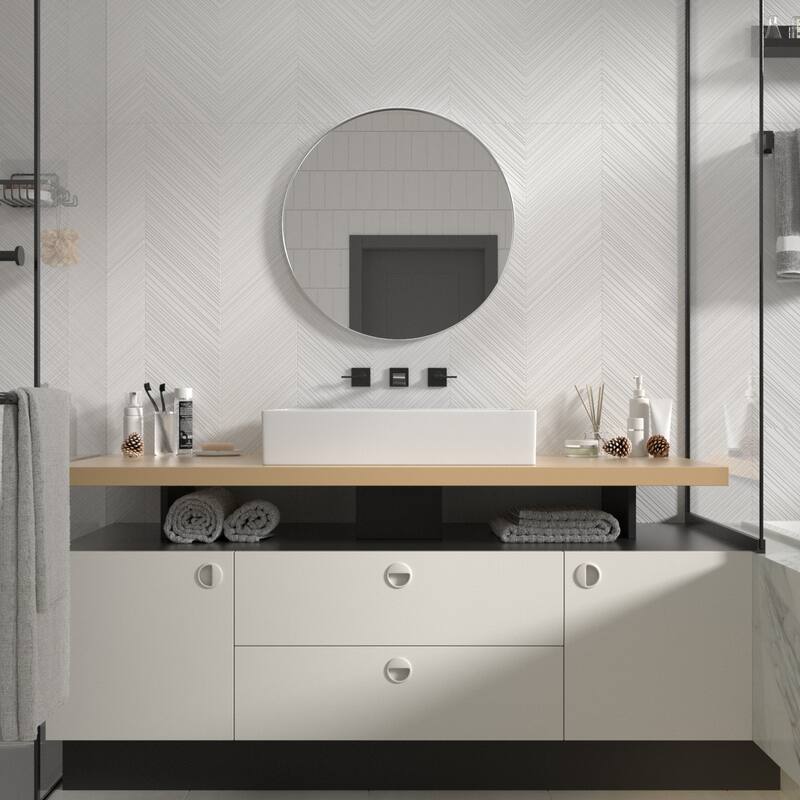 Modern Wall Mirrors, Round Mirror with Metal Framed, Bathroom Mirror with Round Corner Vanity Mirror Accent Mirror