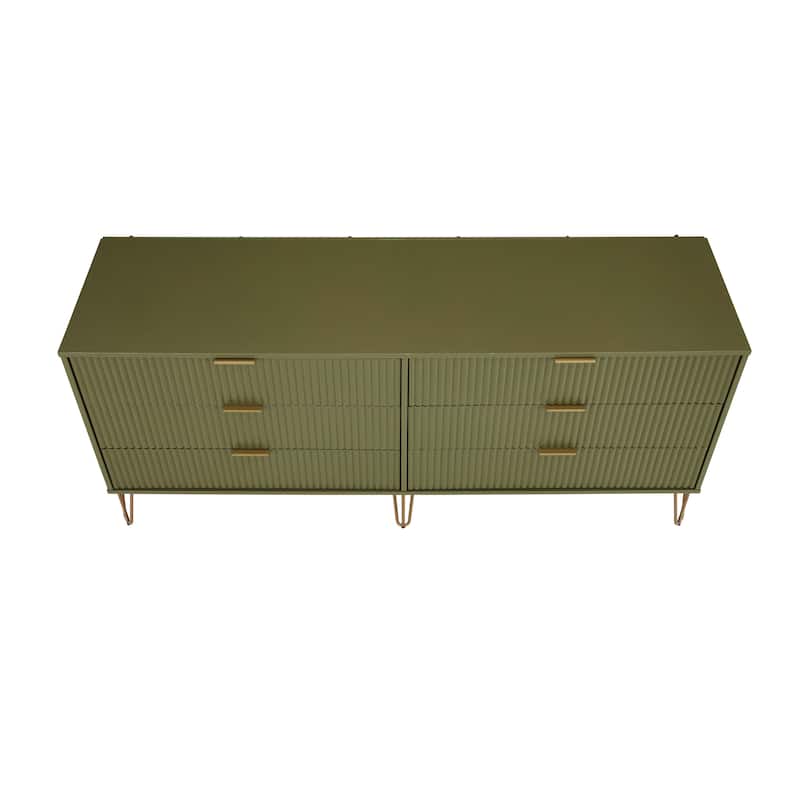 Manhattan Comfort Dumbo Modern 6-Drawer Double Low Dresser.