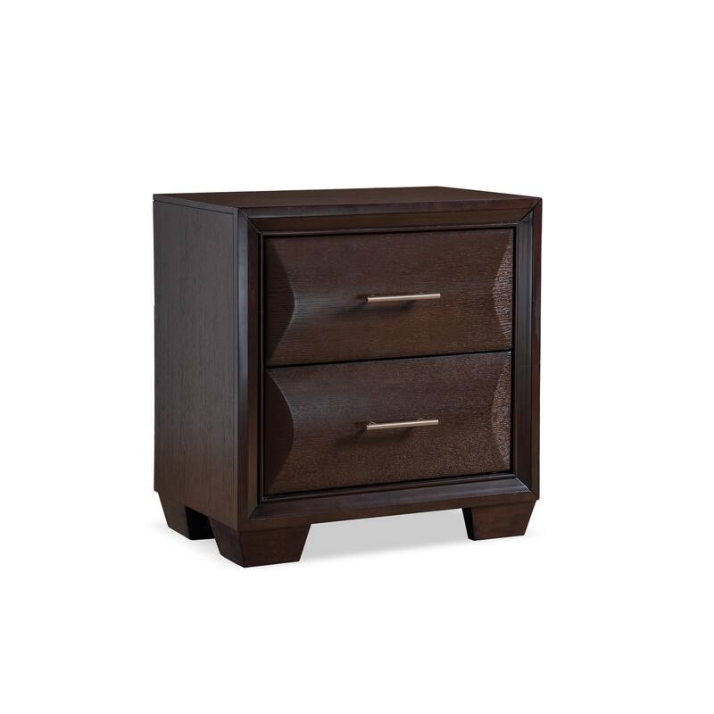 Furniture of America Chase Modern Rounded Wood 2-Drawer Nightstand