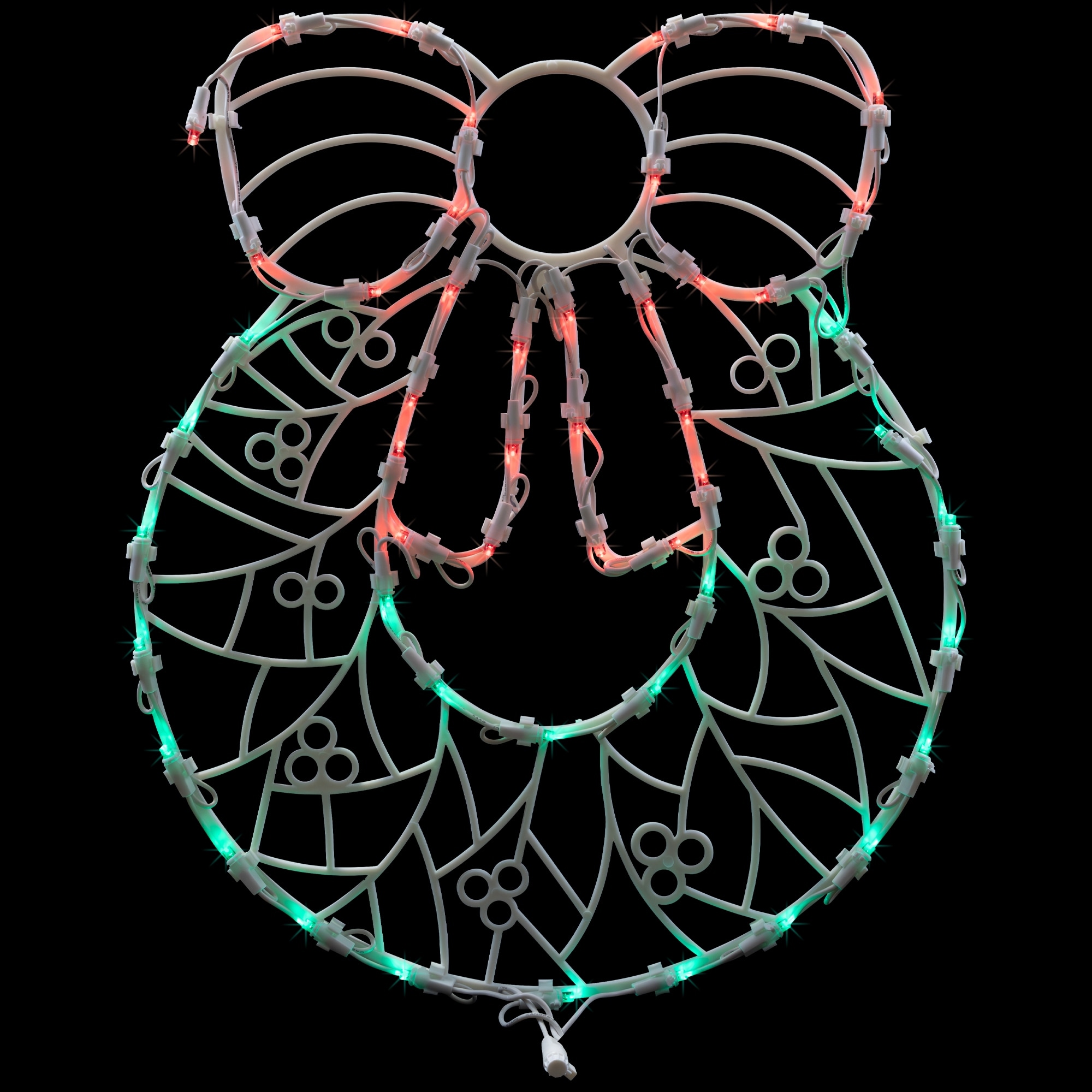 16" Red Green LED Wreath Christmas Window Silhouette Decoration