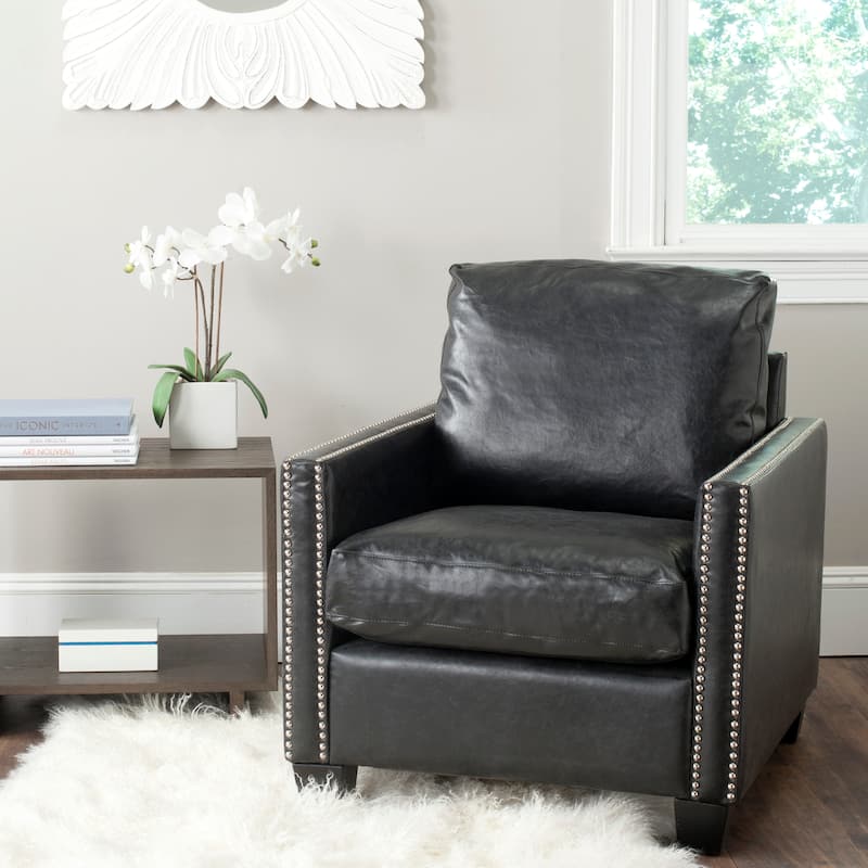 SAFAVIEH Cassondra Antique Black Club Chair - 29.5" x 32.3" x 32.3" - 30Wx32Dx32H