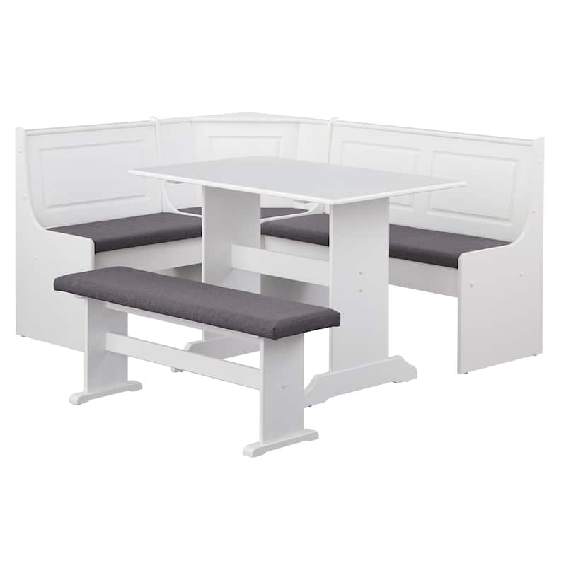 Simple Living Polly 3-piece Cushioned Corner Nook Dining Set