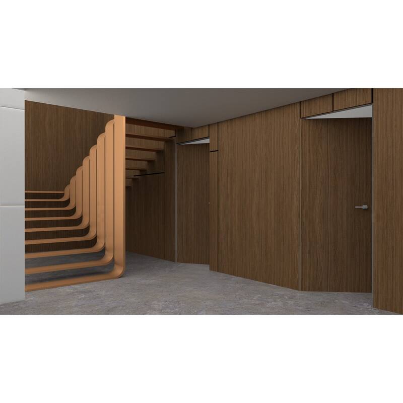 Solid Hidden Door with Handle Planum 0010 Walnut