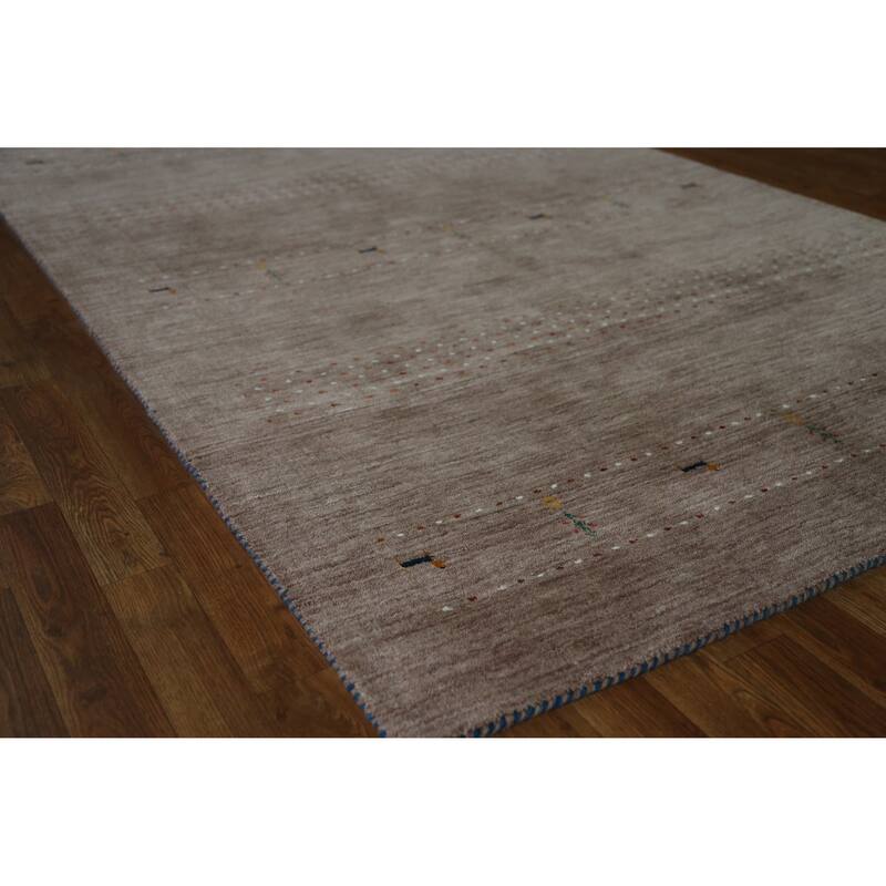 Hand Knotted Oriental 100% Wool Carpet Tribal Animal Pictorial Brown Gabbeh Area Rug - 7' 10'' X 5' 1''