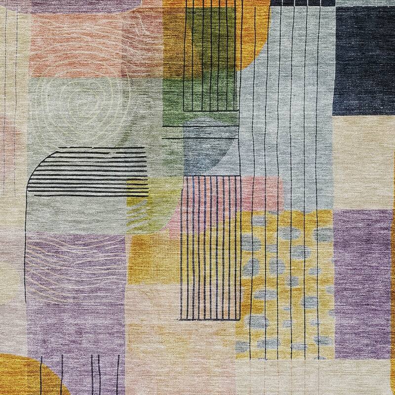 HomeRoots Abstract Transitional Rectangle Outdoor Rug
