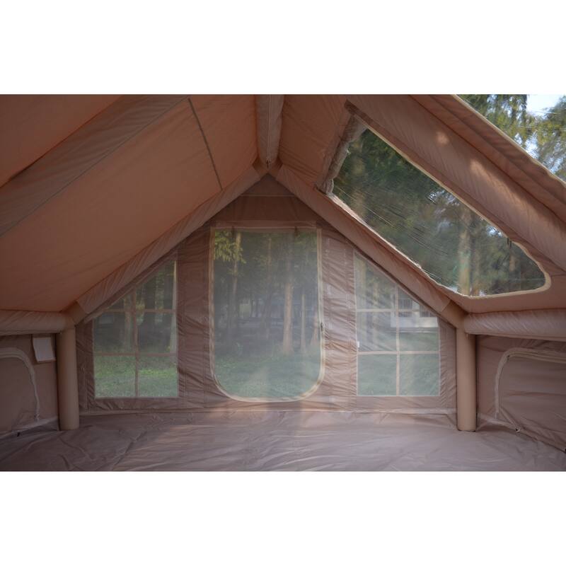 9.8 x13ft Inflatable Camping Tents with Hand Pump, Air Glamping Tents, Easy Setup Waterproof and Windproof Blow up Tent