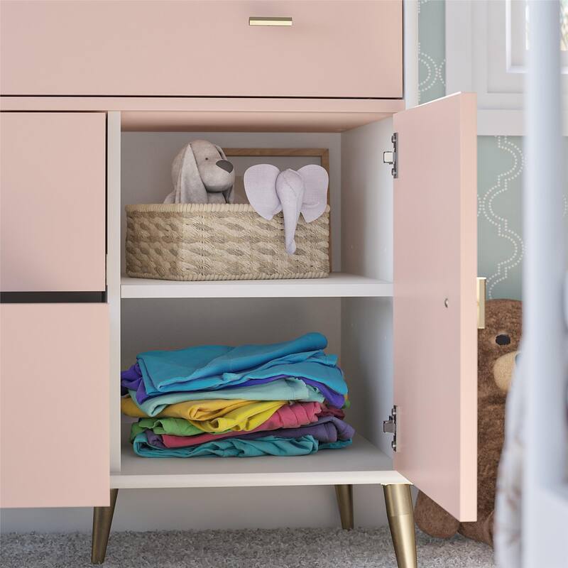 Little Seeds Valentina Asymmetrical 3 Drawer / 1 Door Convertible Dresser