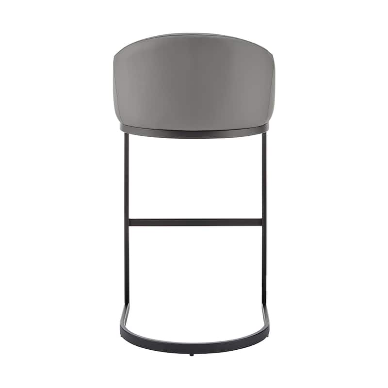 Katherine Upholstered Metal Bar or Counter Height Stool with Cantilever Base