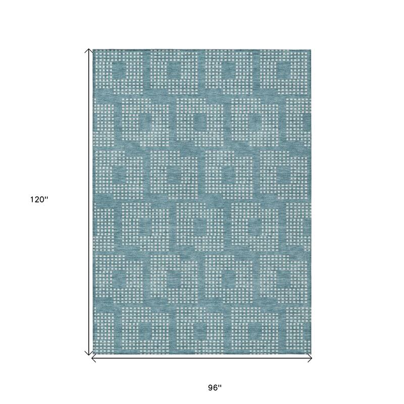 HomeRoots Geometric Transitional Rectangle Outdoor Rug