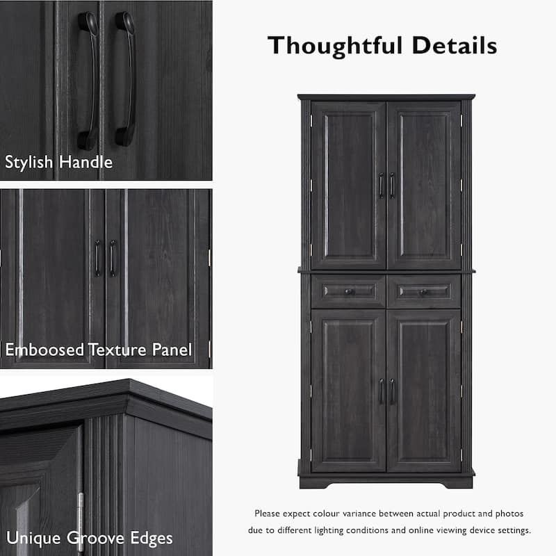Tall Kitchen Pantry Cabinet,Freestanding Cupboard for Kitchen,Dining Room Brown - N/A