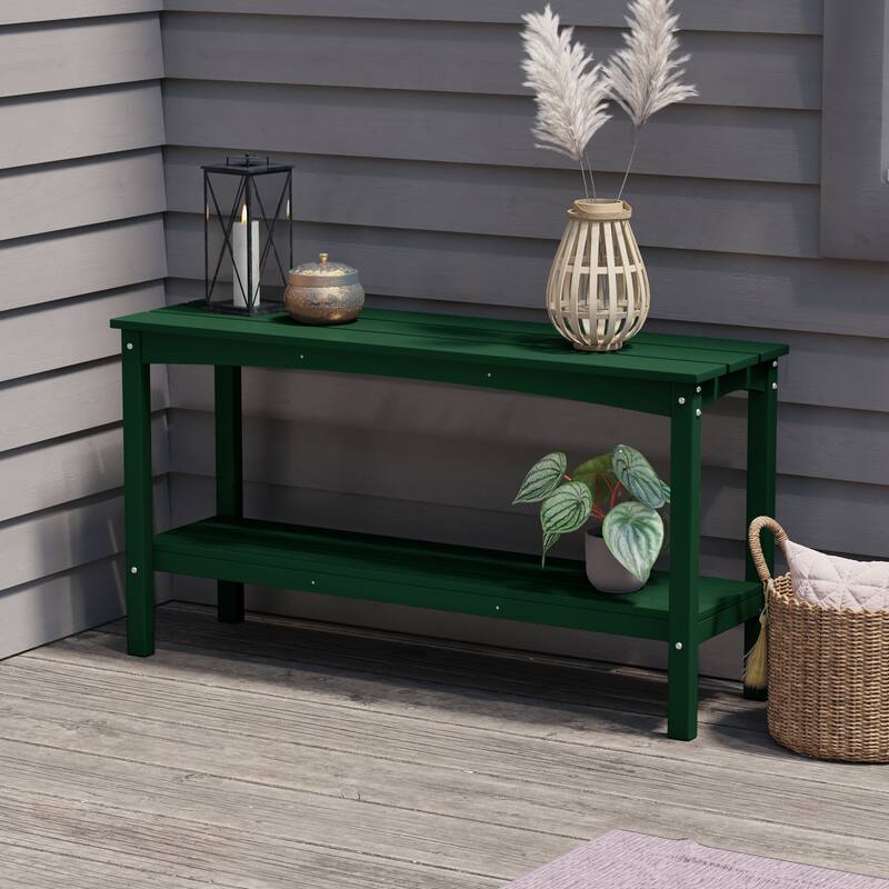 Laguna Hdpe All Weather Outdoor Patio Two Shelf Table
