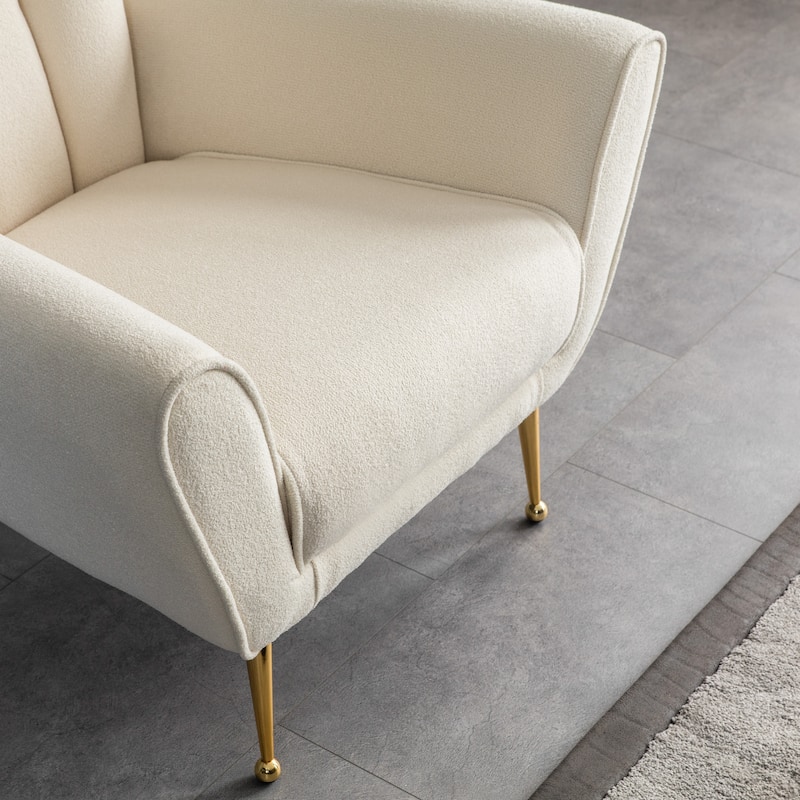 Adelina Mid Century Upholstered French Boucle Lounge Chair