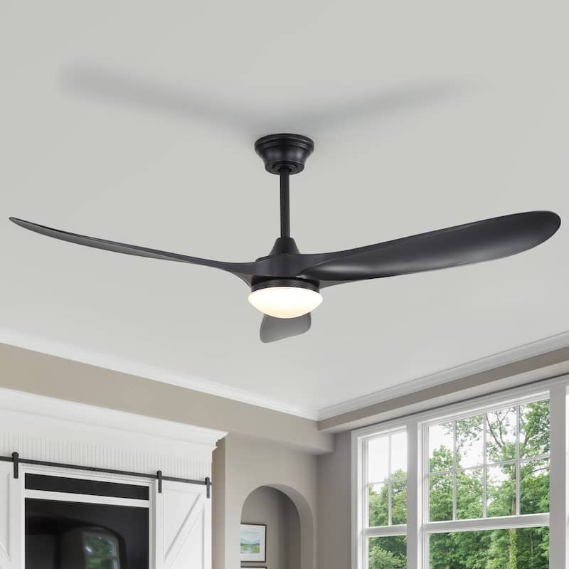 Sofucor 60"Ceiling Fan with Light and Remote Control,Outdoor/Indoor High CFM Quiet 3 ABS Blades for Patio,Porch,Farmhouse,Gazebo