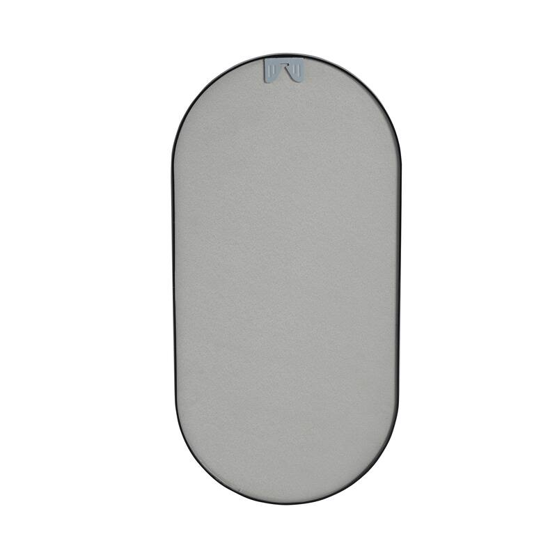 GDFStudio - Nolan Sleek Modern Bathroom Mirror with Durable Black Aluminum Frame and Crystal Clear Reflection - 18 x 35 Inch
