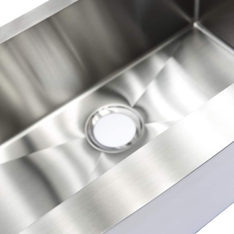 KBV 30 in. x 18 in, Farmhouse Apron-Front Single Bowl 18 Gauge Brushed Stainless Steel Kitchen Sink with Accessories - 30 x 18