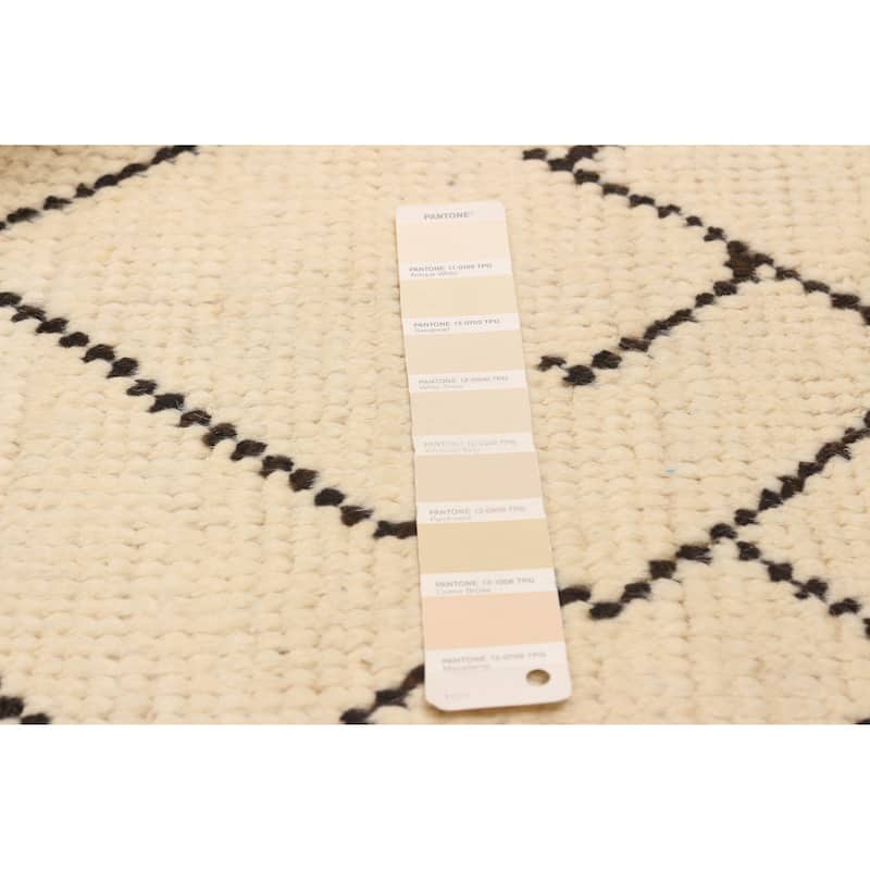 ECARPETGALLERY Hand-knotted Pak Finest Marrakesh Cream Wool Rug - 9'0 x 12'5