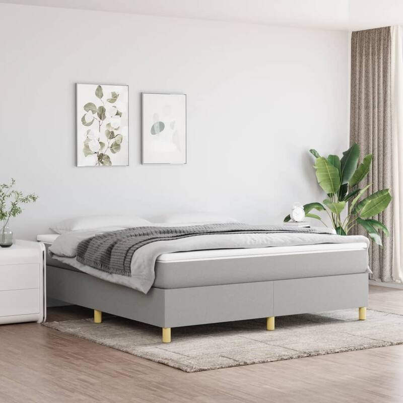 vidaXL Box Spring Bed Base Platform Bed Frame with Mattress for Bedroom Fabric