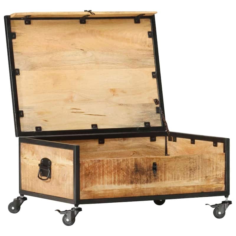 vidaXL Coffee Table 27.6"x19.7"x13" Solid Mango Wood - 27.6" x 19.7" x 13"