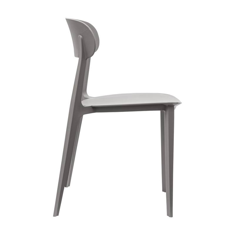 Commercial All-Weather Resin Stack Chair with Contoured Backrest-Set of 4 - 19"W x 19.5"D x 31"H