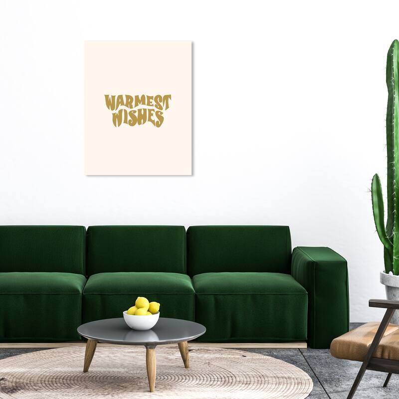 Wynwood Studio Canvas Typography and Quotes Warmest Wishes Blank Gold Modern & Contemporary Wall Art Canvas Print - 30 x 36