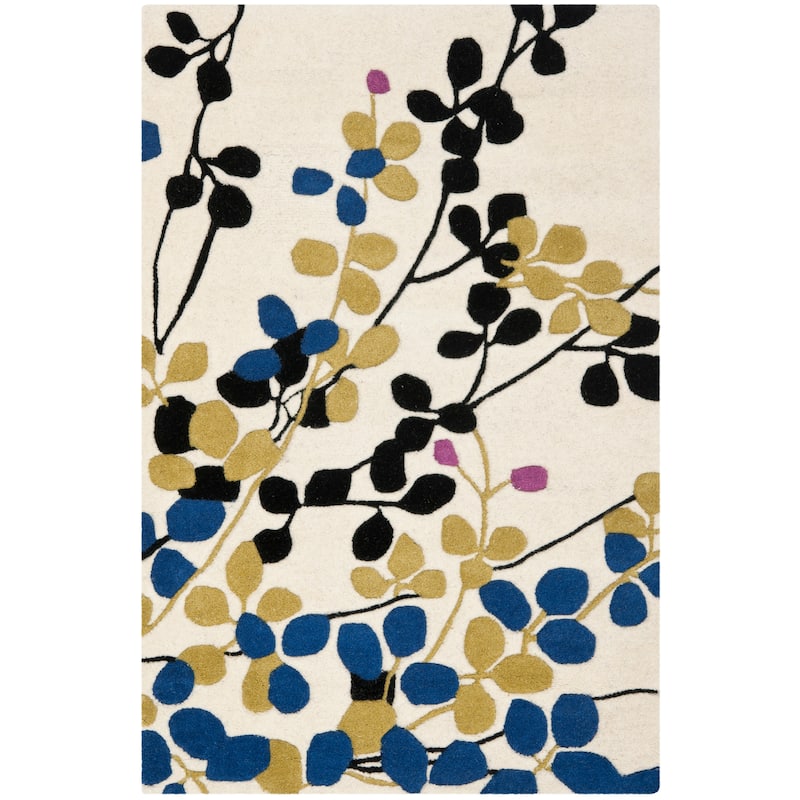 SAFAVIEH Handmade Micaela Tranquility Ivory New Zealand Wool Rug - 2'6" x 4' - Ivory/Multi