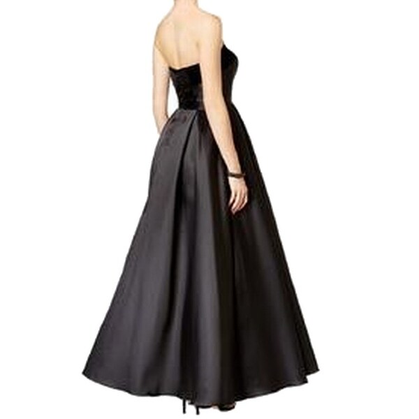 xscape strapless velvet gown