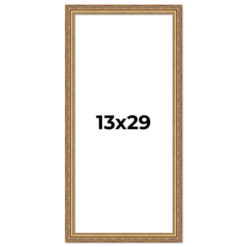 13x29 Frame Red Solid Wood Picture Frame Width 1.75 Inches | Interior Frame Depth 1 13/16 Inches
