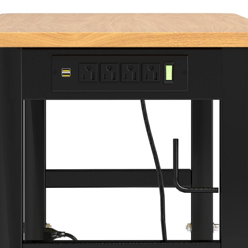 48"/60'' Work Bench for Garage with Pegboard & Power Outlets, 1600 LBS Load Capacity Ideal for Workshop