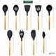 preview thumbnail 2 of 0, Elyon 9 Piece Colored Silicone with Wood Handles Kitchen Utensils Set - 9 Piece