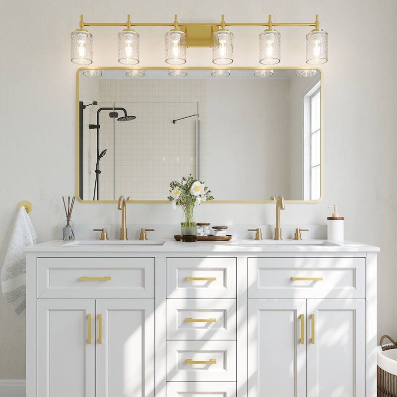 Acroma Dimmable Bathroom Vanity Light with Water Ripple Clear Shade