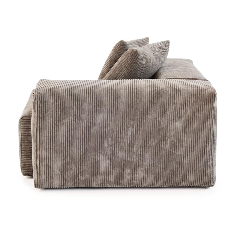 Modern Sectional Couch Sofa with 5 Pillows, Luxurious Modular Sectional Couch with Chaise Ottoman