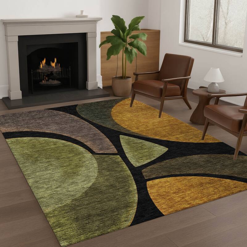 Machine Washable Indoor/ Outdoor Modern Hays Chantille Rug