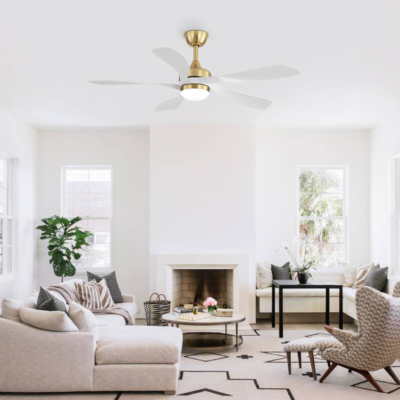 52-Inch Ceiling Fan with Light - Dimmable with Memory Function, DC Reversible Motor, Includes Remote Control