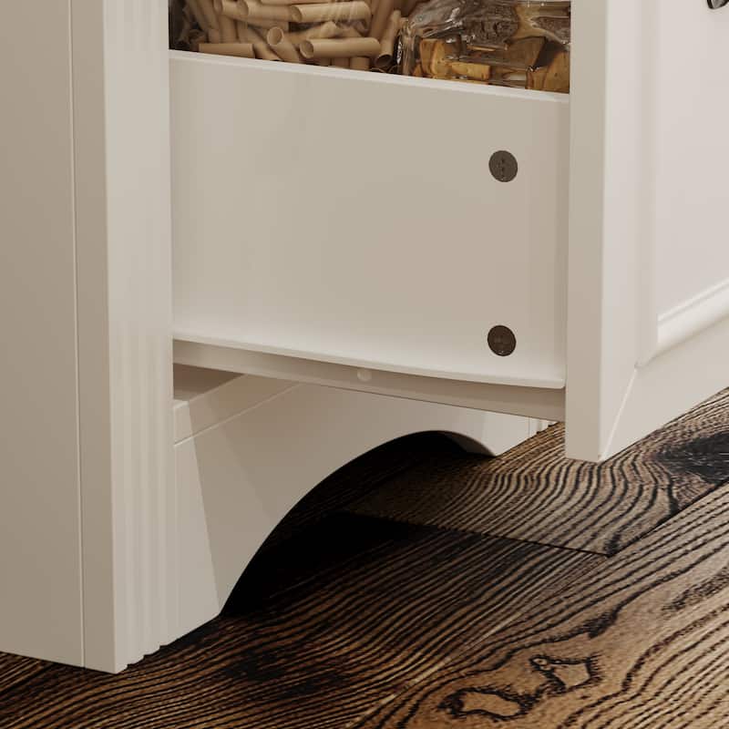 Coffee Bar Cabinet and Work Desk with Hutch,Pantry Storage Cabinet with Outlets